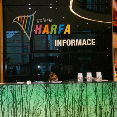Info stánek Galerie Harfa