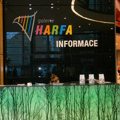 Info stánek Galerie Harfa Info stánek Galerie Harfa