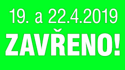 Na velikonoční svátky 19.4. a 22.4. má naše prodejna zavřeno Na velikonoční svátky 19.4. a 22.4. má naše prodejna zavřeno